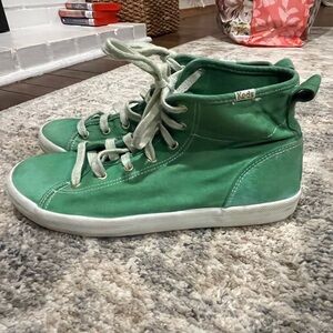 Keds Women High Top Sneaker Green Size 8.5 Lace Up Canvas